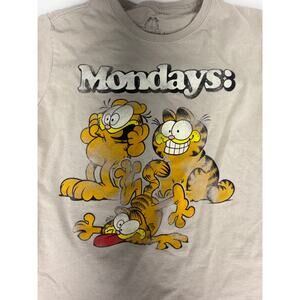 Garfield Mondays Graphic T-Shirt Youth XS Beige Short Sleeve